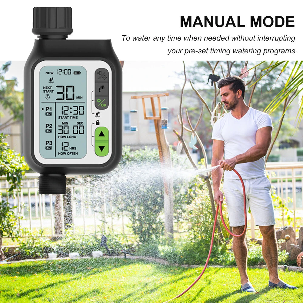 Automatic Irrigation Timer - 3 Separate Timing Programs - Electronic Outdoor Garden Regulator - Image 4