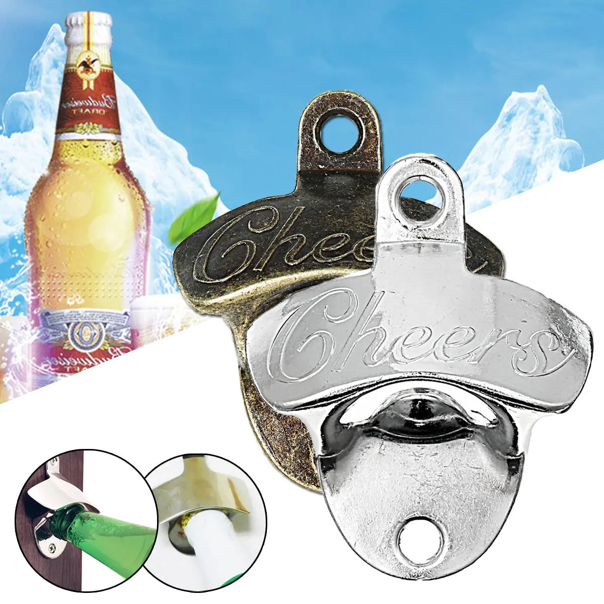 Retro Bronze Wall-Mounted Bottle Opener - Rustic Home Bar Decor - Image 3