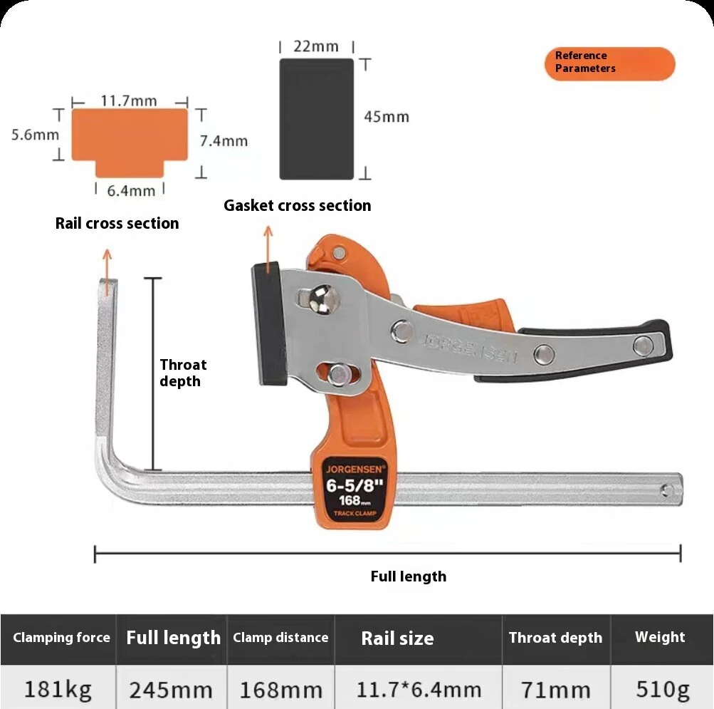 PonyJorgensen Quick Ratcheting MFT Clamp - 181kg Force for Makita Festool DeWalt Guide Rails - Image 3