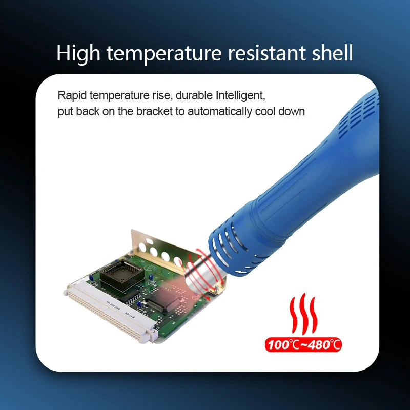 858 Lead-free Spiral Hot Air Gun - 650W Adjustable Desoldering Station for Phone Repair - Image 3