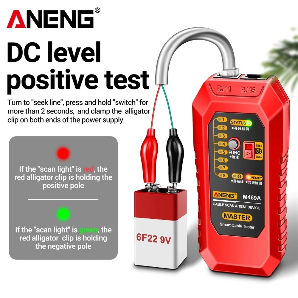 ANENG M469A Smart Network Cable Tester | RJ45 RJ11 LAN Wire Tracker & Finder - Image 3