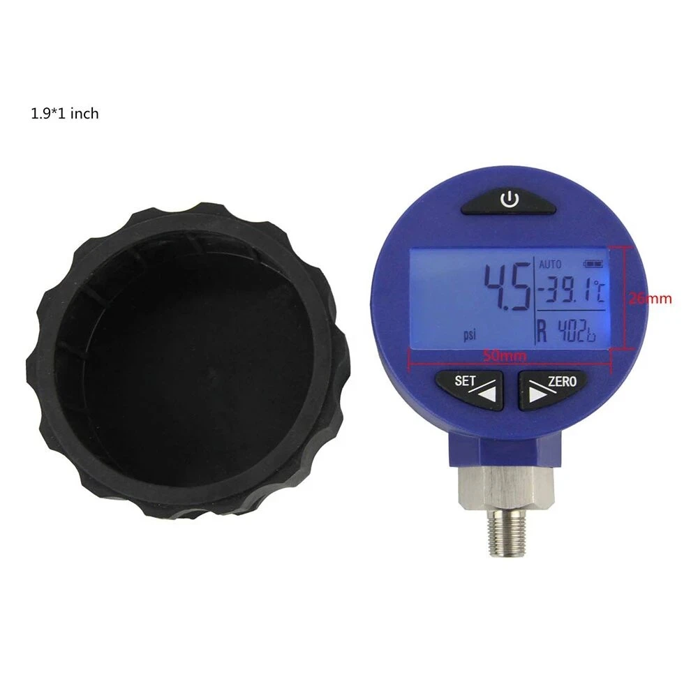 PG-30Pro Digital HVAC Pressure Gauge | For 87+ Refrigerants -14.5-500 PSI | Blue Backlight - Image 2