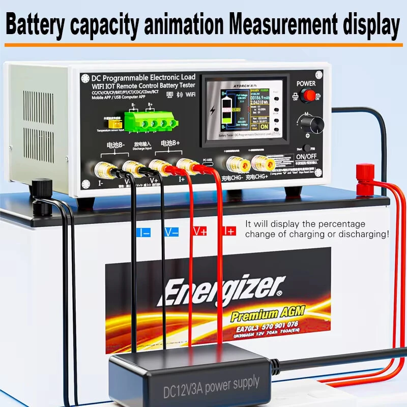 ATORCH BW-600W-DK Electronic Load Tester | 600W Programmable Discharge Tool | WiFi Bluetooth Battery Capacity Monitor - Image 3