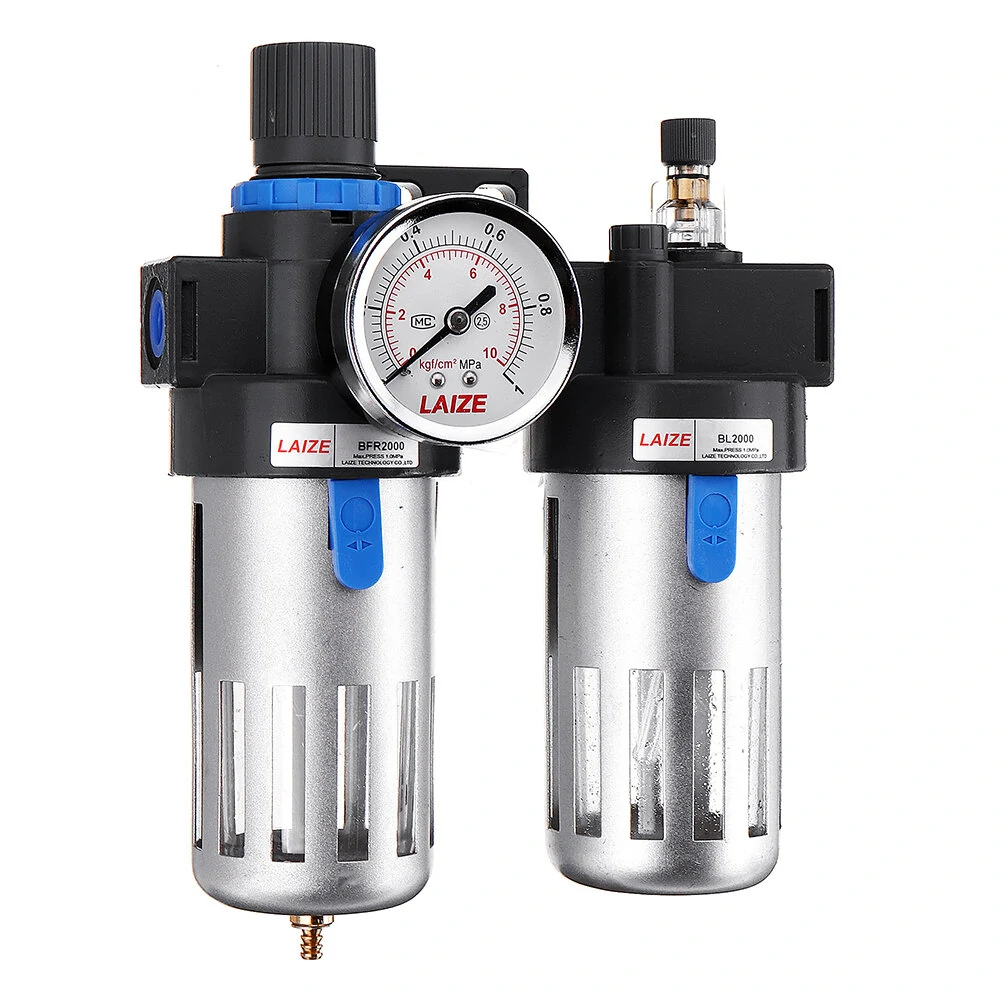 LAIZE BFC2000 2-in-1 Air Filter Regulator | Water-Oil Separator for Air Tools - Image 2