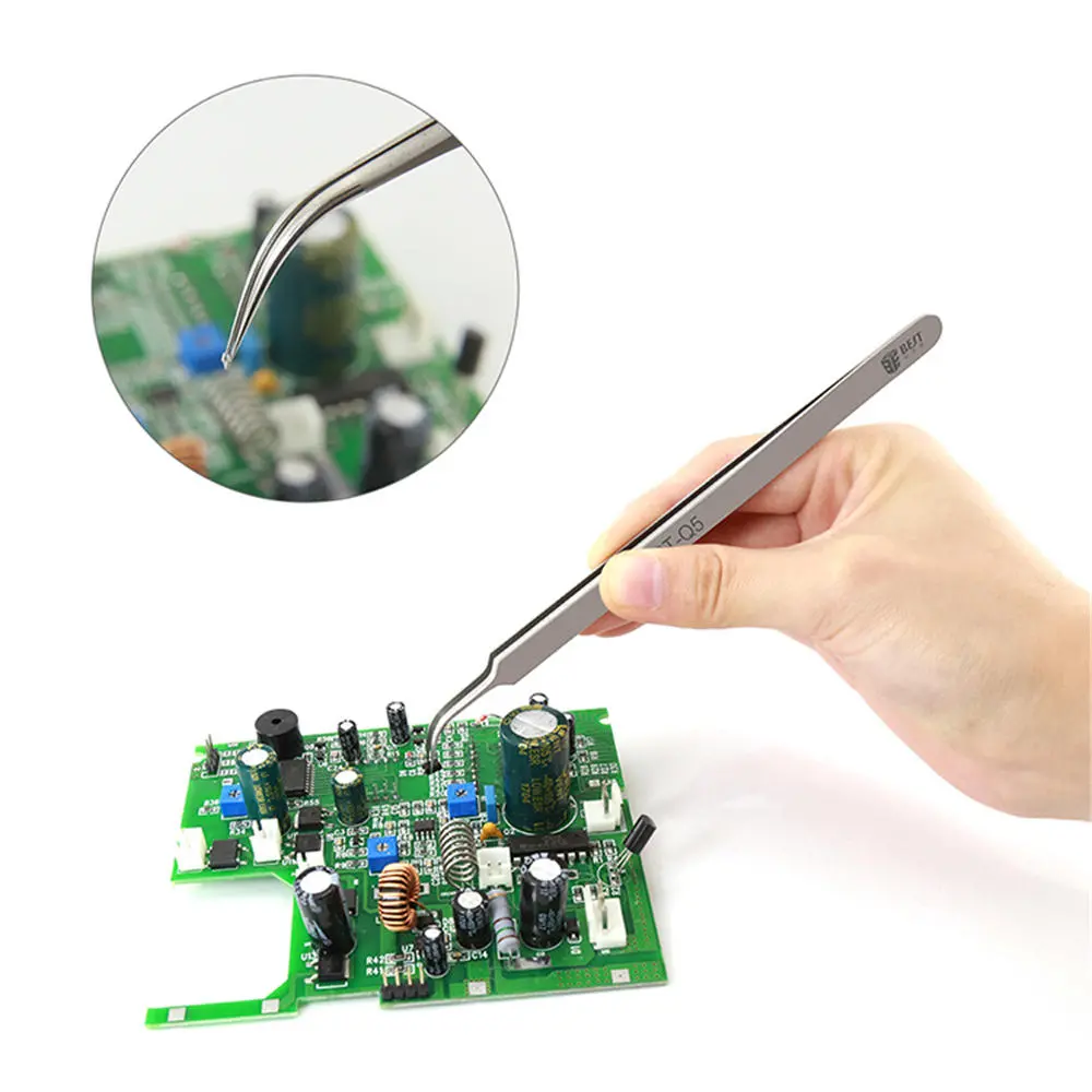 BEST BST-Q5 Fly Wire Tweezers | 0.01mm Curved Tip | Stainless Steel BGA Rework Tool - Image 5