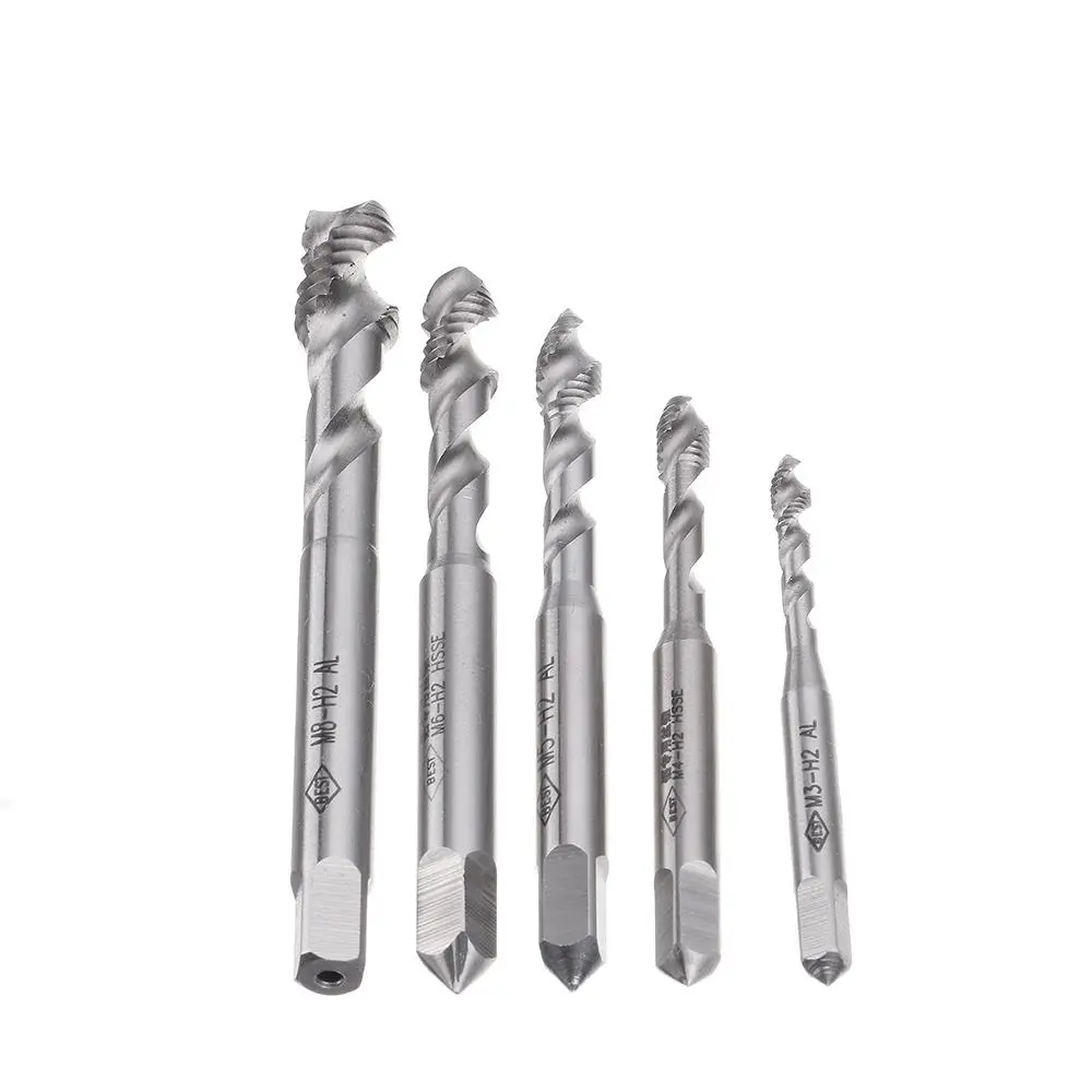 5pcs M3-M8 HSS Spiral Tap Set | Machine Thread Taps for Aluminum Alloy - Image 2