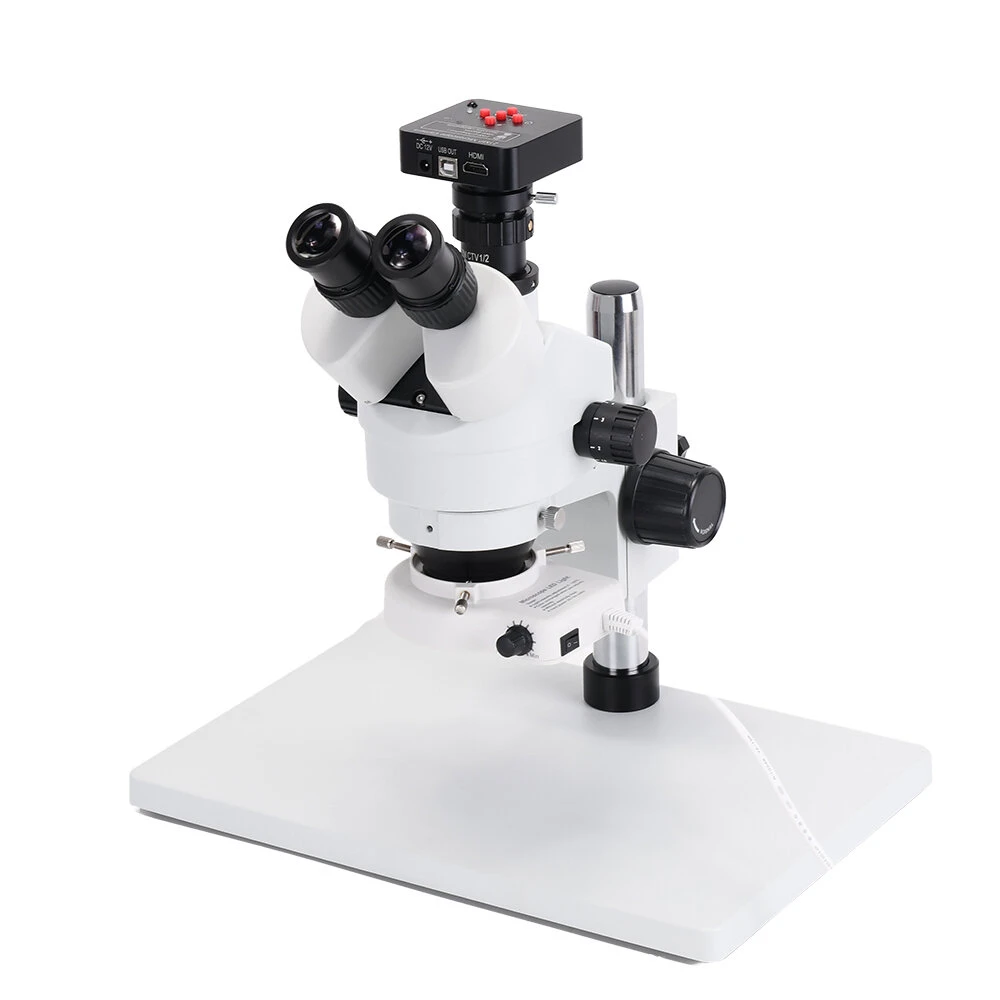 AmScope 7X-90X Trinocular Stereo Zoom Microscope | 48MP Camera & 2X Lens - Image 2