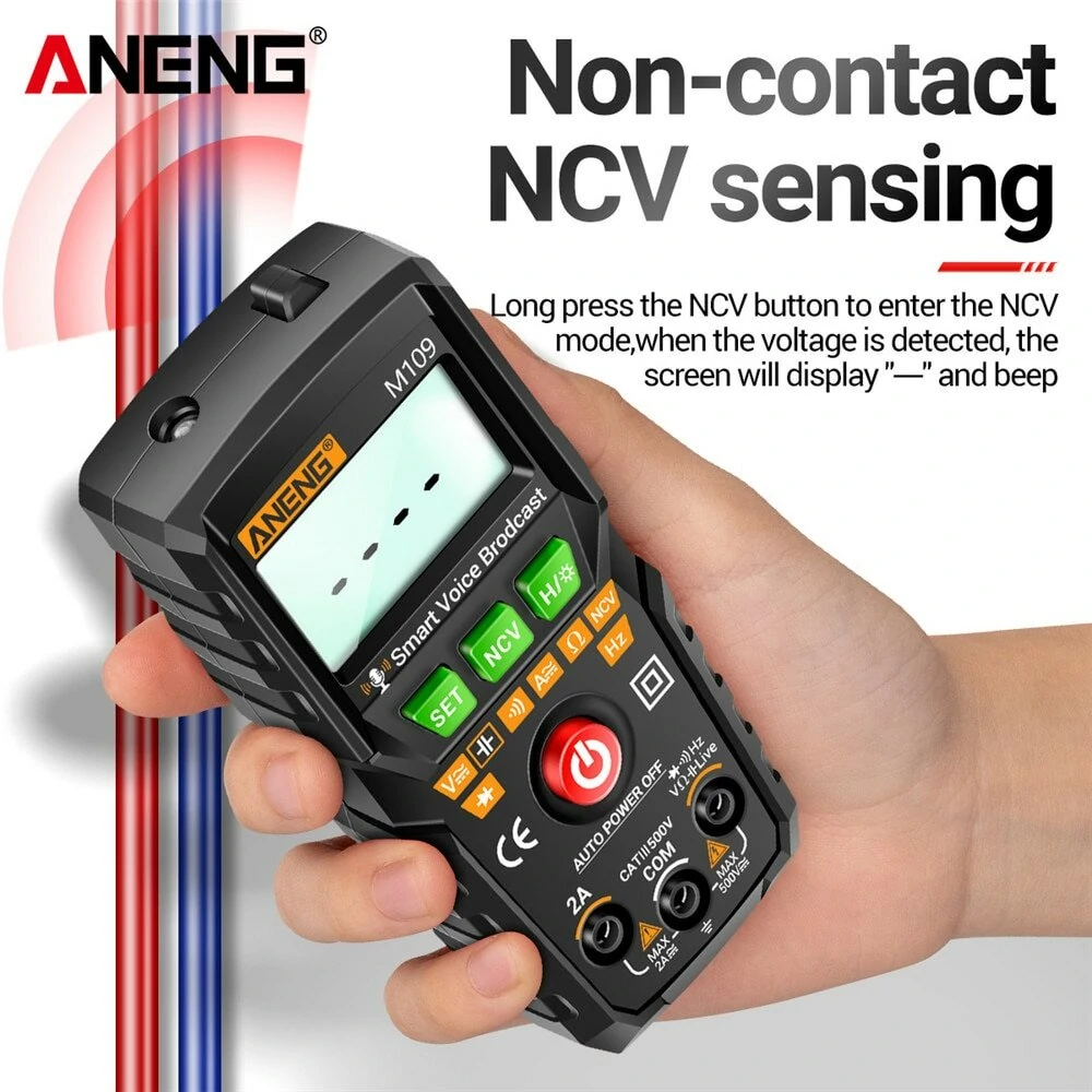 ANENG M109 Digital Multimeter | 4000 Count AC/DC | Voice Broadcast Auto-Ranging - Image 4