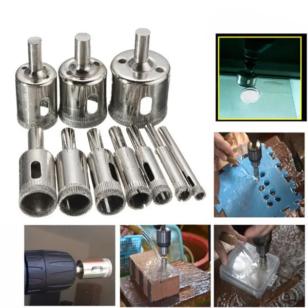 Baban 10pcs Diamond Hole Saw Drill Bit | 6-32mm for Glass Ceramic Marble - Image 2