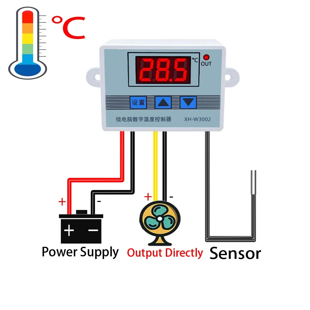 W3002 Digital LED Temperature Controller - 12V/24V/110V/220V Dual Heating & Cooling | High Accuracy - Image 2