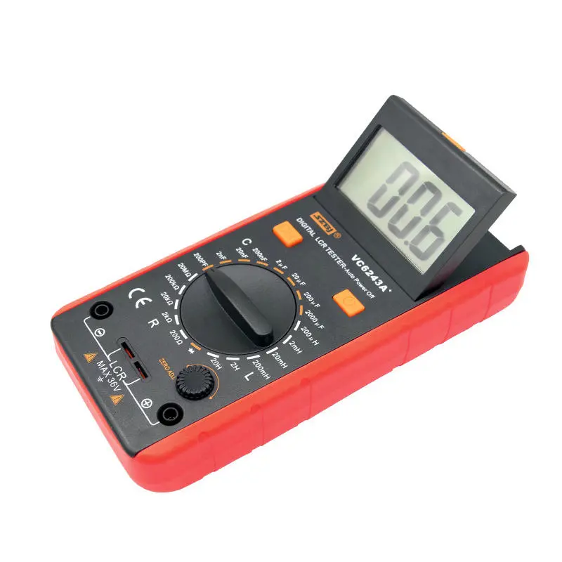 VC6243A Digital LCR Meter - Capacitance Inductance Resistance Tester with Clips & Bag - Image 4