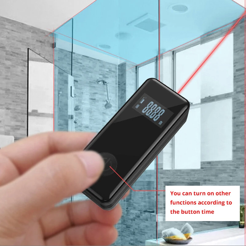 Mini Laser Rangefinder | 30M Range | USB Rechargeable & Portable | M/In/Ft Digital Display - Image 2