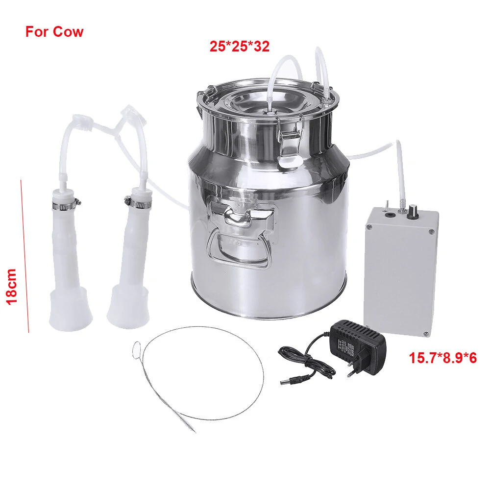 Dual Head 14L Electric Milking Machine for Cow Goat Sheep | Vacuum Pump - Image 4
