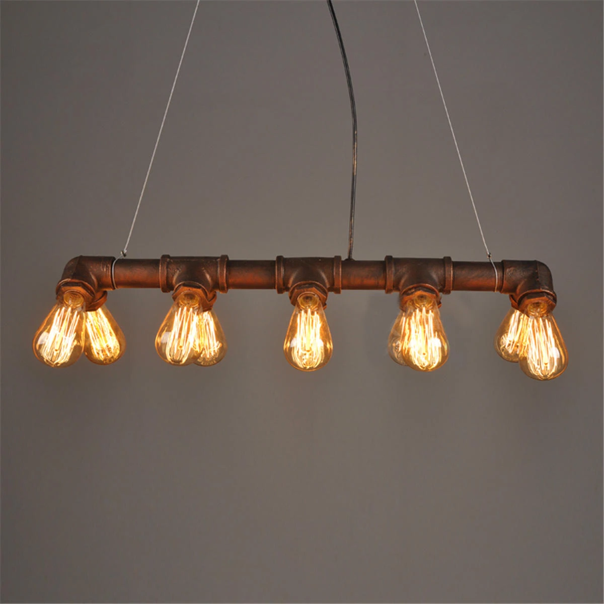 Industrial Pendant Light - 10 Head Ceiling Lamp for Cafe Restaurant - Image 5