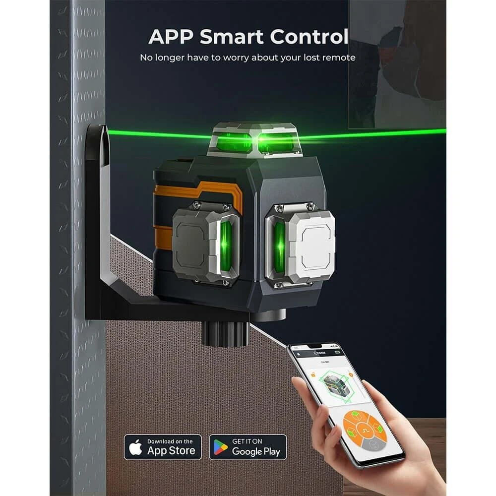 CIGMAN CM-S01 Green Laser Level - 3x360° Self-Leveling - 12 Lines & App Control - Image 3