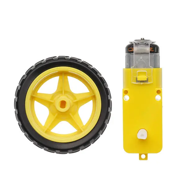 3-6V Dual Axis Gear Motor with 65mm Rubber Wheels | High Torque DC Motor - Image 2