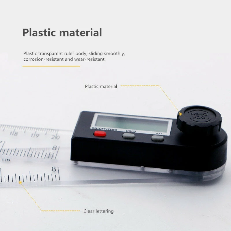 200MM Digital Angle Ruler & Inclinometer - 2-in-1 Electronic Protractor with Spirit Level - Image 2