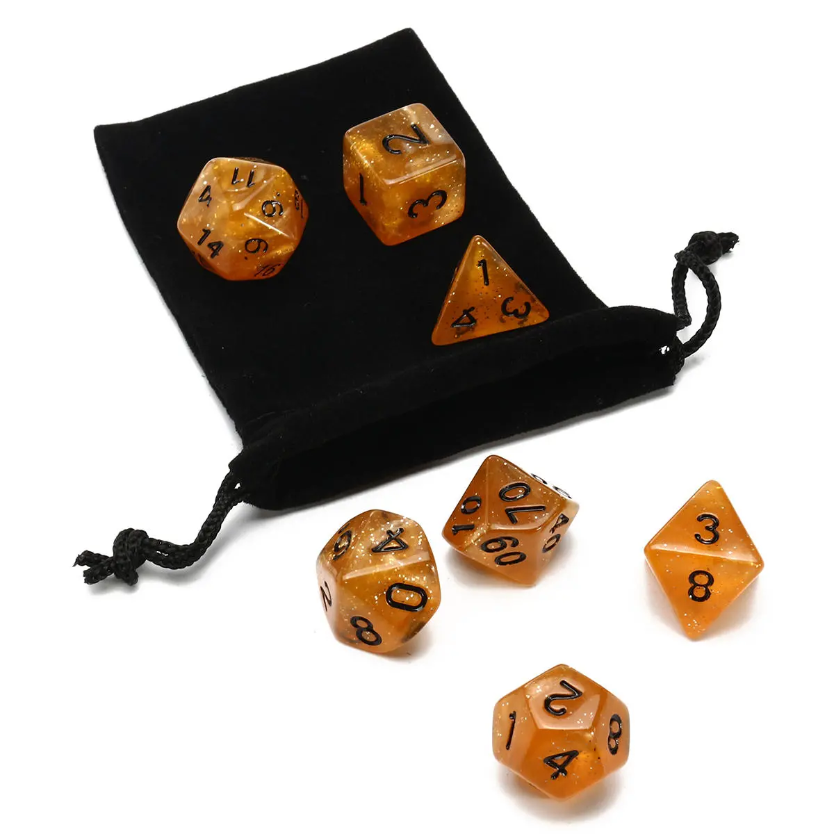 7 Piece Polyhedral Dice Set for RPG | Multisided Dice with Bag | EDC Gadget - Image 3
