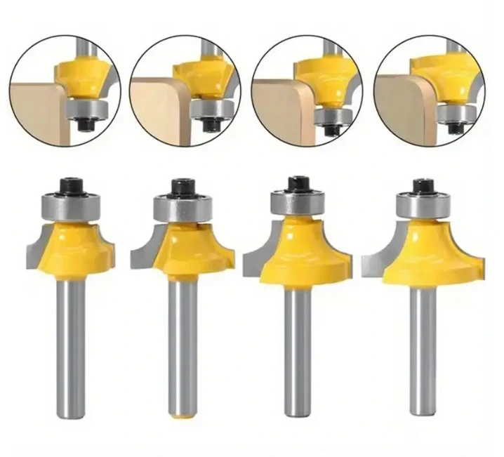 MLCS Carbide Tipped Corner Rounding Router Bit Set - 6.35mm Shank | Bearing Guide - Image 4