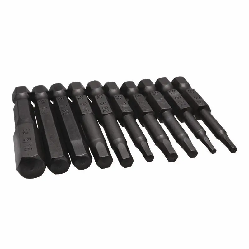 Drillpro 10pc Screwdriver Bit Set | 50mm S2 Steel Hex Head for Drill - Image 2