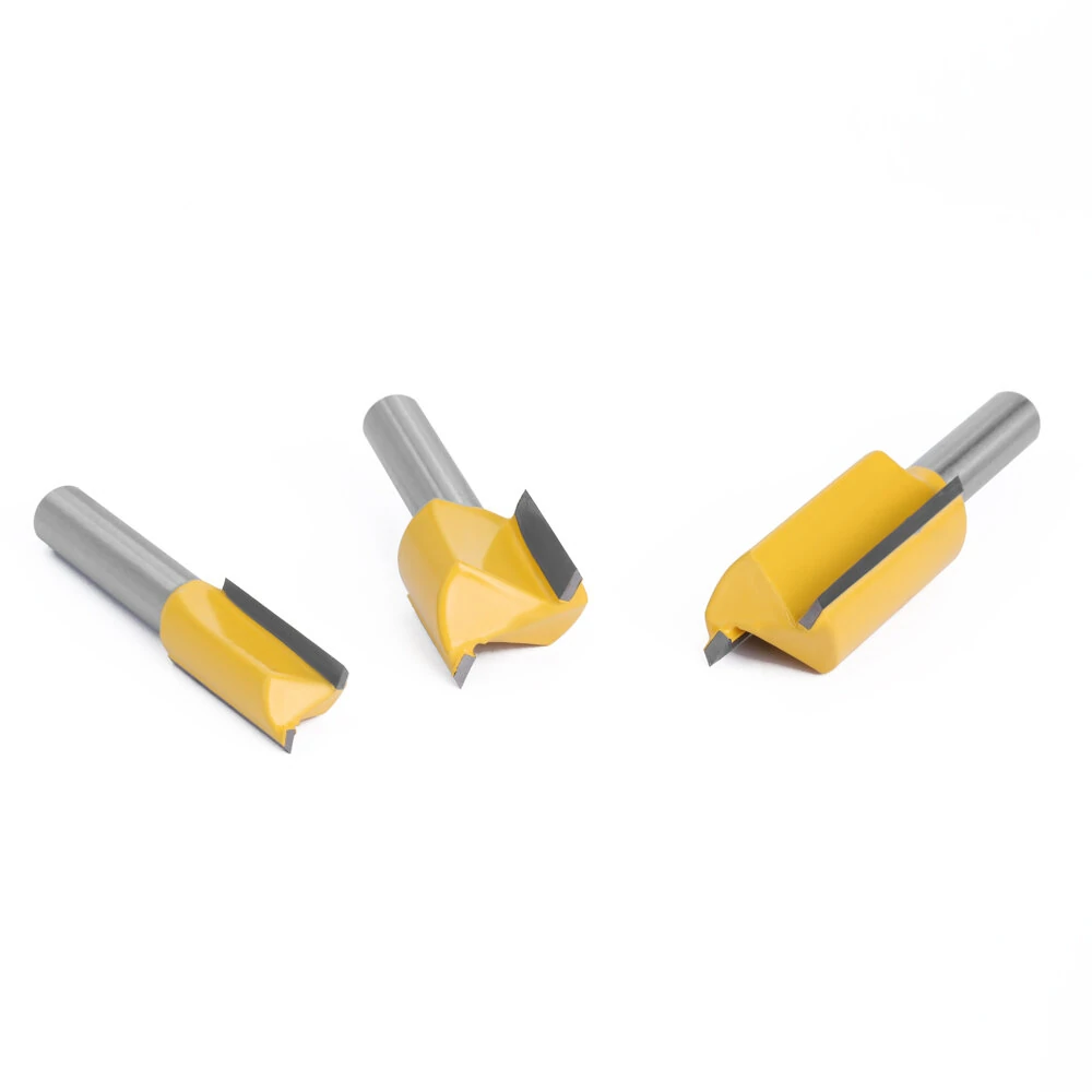 LAVIE 5pc 8mm Shank Straight Router Bits | Tungsten Carbide Double Flute | Woodwork Tool Set C08002T5A - Image 4