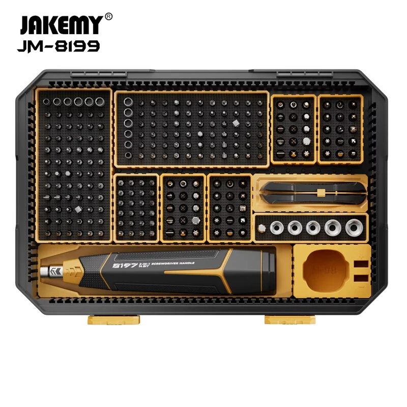 Jakemy JM-8198 135-Piece Repair Tool Kit | CR-V Steel Screwdriver Bits & Modular Handle - Image 2