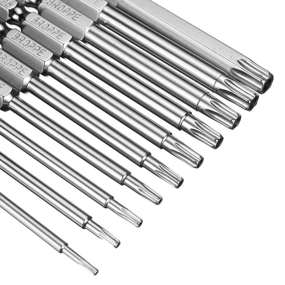 BROPPE 10Pcs T6-T40 Torx Screwdriver Bits | S2 Alloy Steel | 1/4 Inch 75mm - Image 4