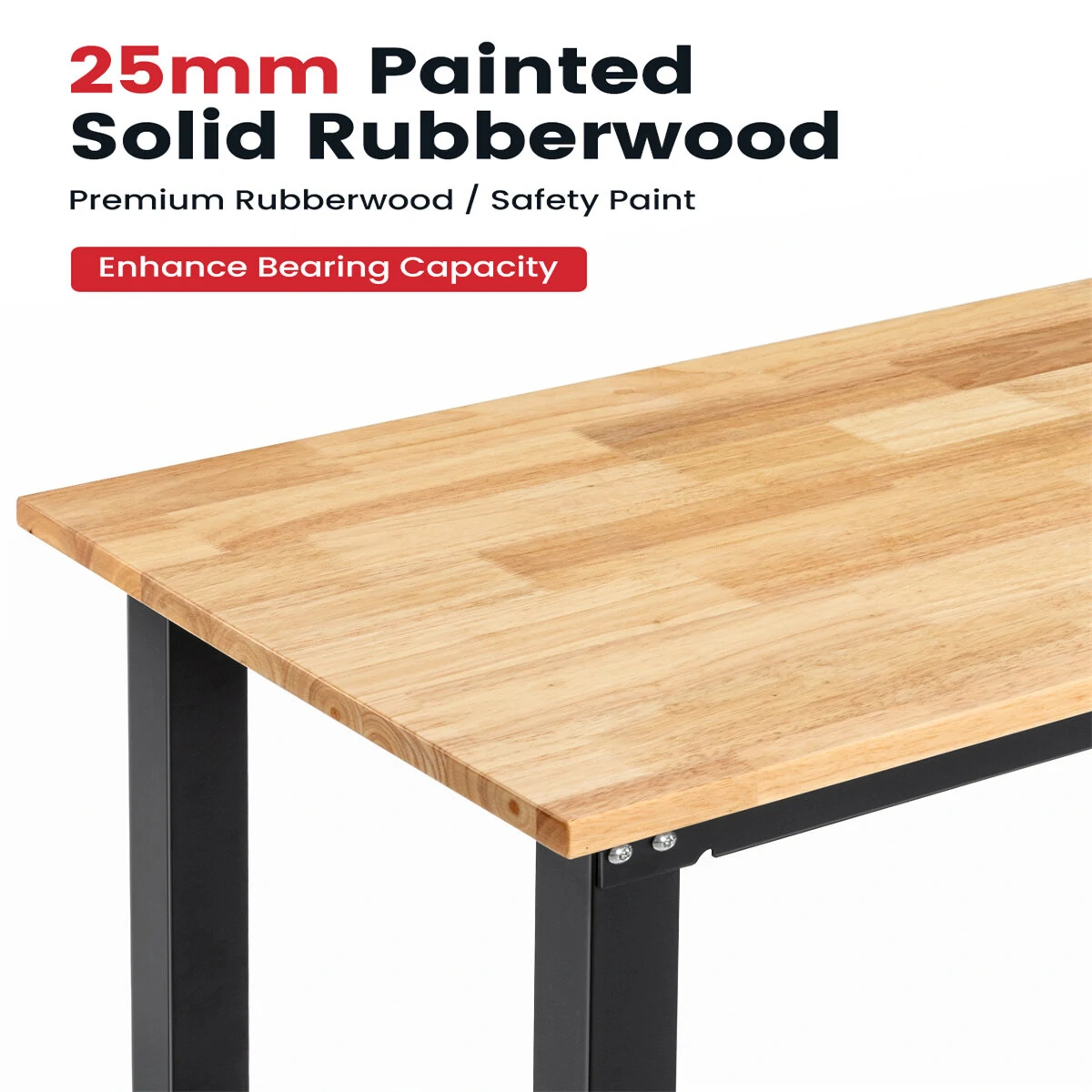 ENJOYWOOD 60 Inch Heavy Duty Workbench - Rubberwood Top Workstation for Woodworking Shop - Image 4