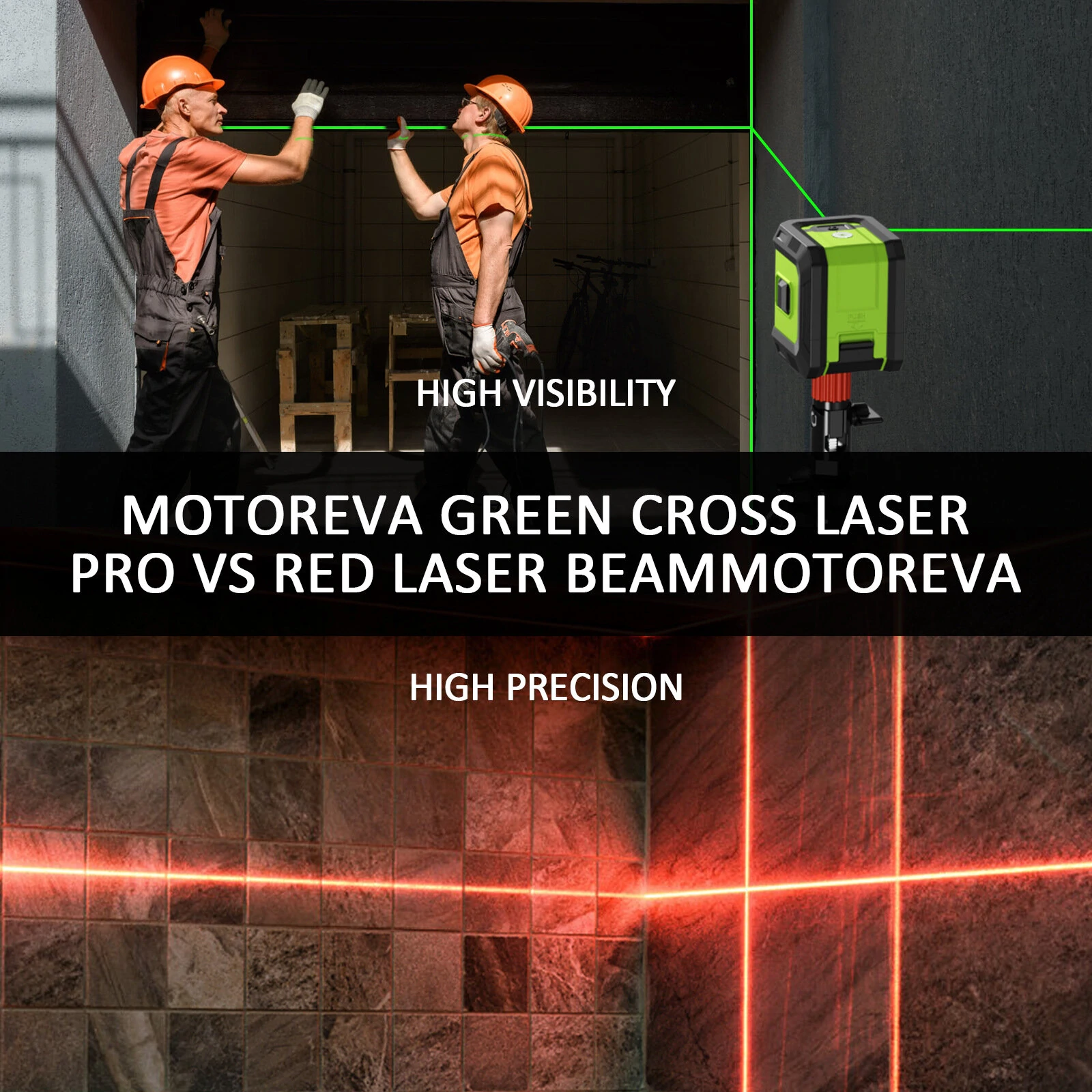 Mini 360-Degree Green Cross Line Laser Level | 2400mAh Battery - USB L-Bracket & Pouch - Image 5