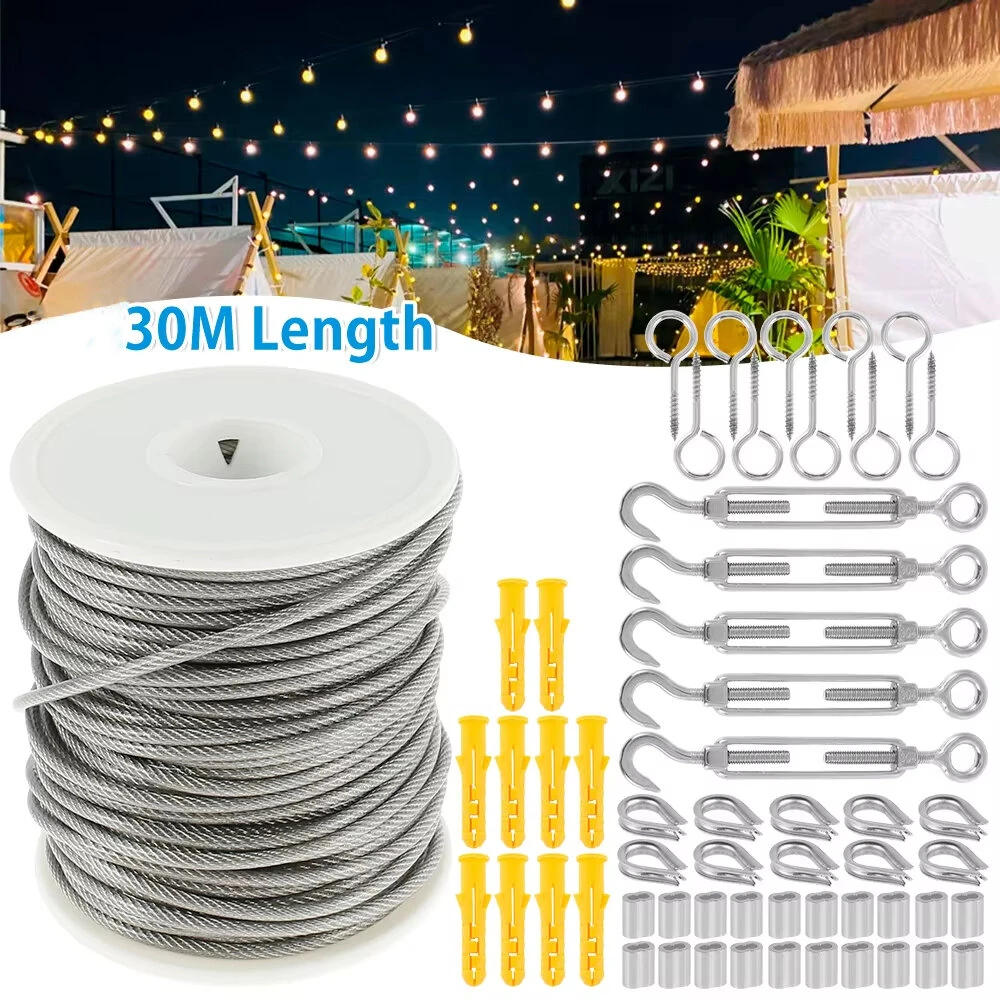 304 Stainless Steel PVC Coated Cable Railing Kit | 30m Heavy Duty for Deck & Balcony - Image 2