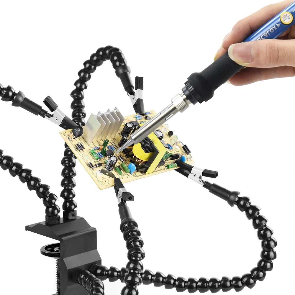 NEWACALOX 4Pcs Flexible Helping Hands Soldering Tool | PCB Repair Stand with Clamp - Image 3
