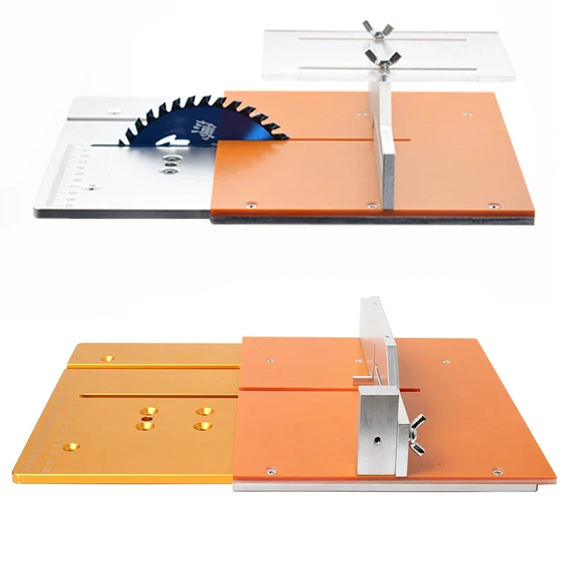 Aluminum Mini Table Saw Insert Plate T60 Model | Miter Gauge Guide & Wrench - Image 3