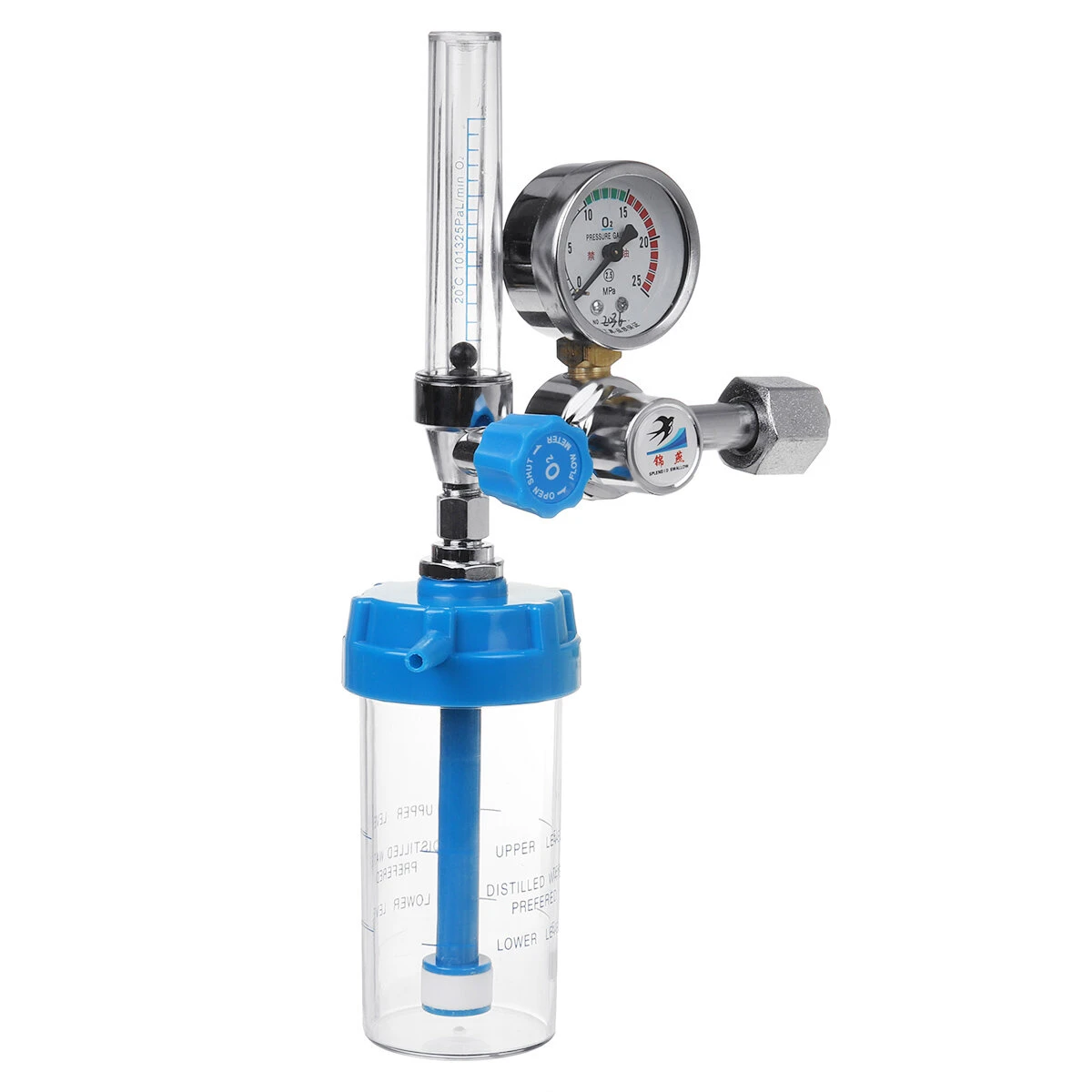 Oxygen Cylinder Regulator with Pressure Gauge & Flowmeter Valve - Image 3