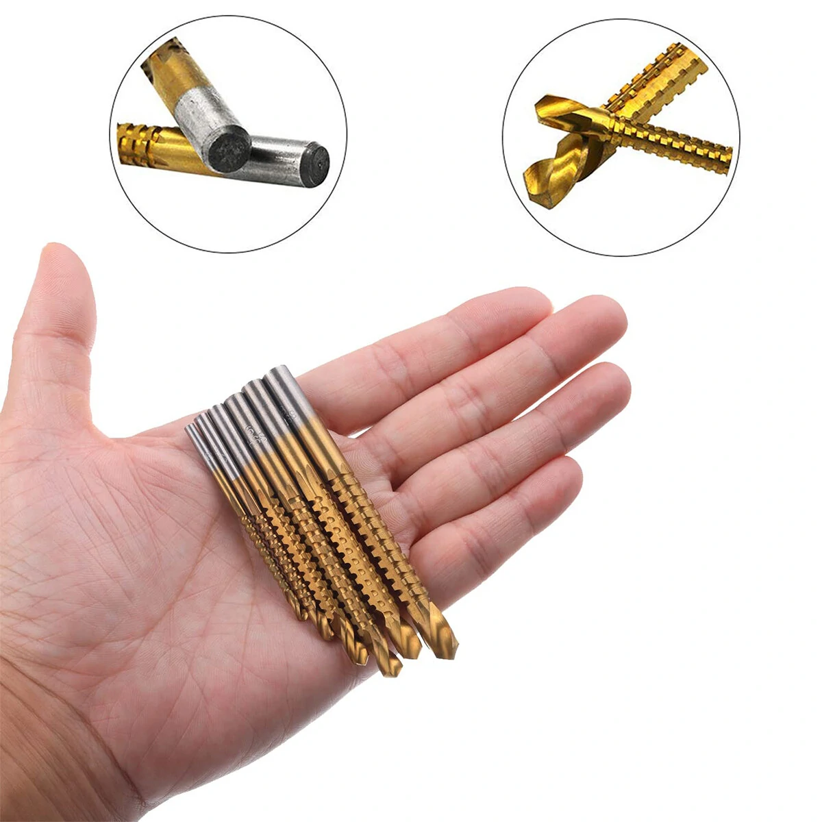 Titanium Cobalt Drill Bit Set - 6PCS 3mm-8mm High Speed Cutting Bits - Image 4