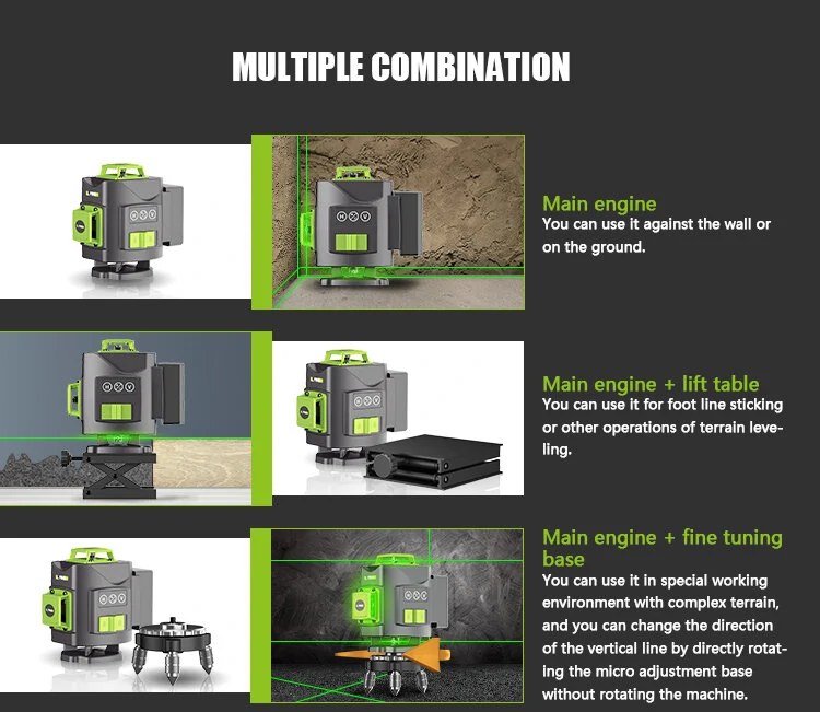 LFINE 4D 16-Line Green Laser Level | Self-Leveling ±1mm/7m | 30M Range - Image 3
