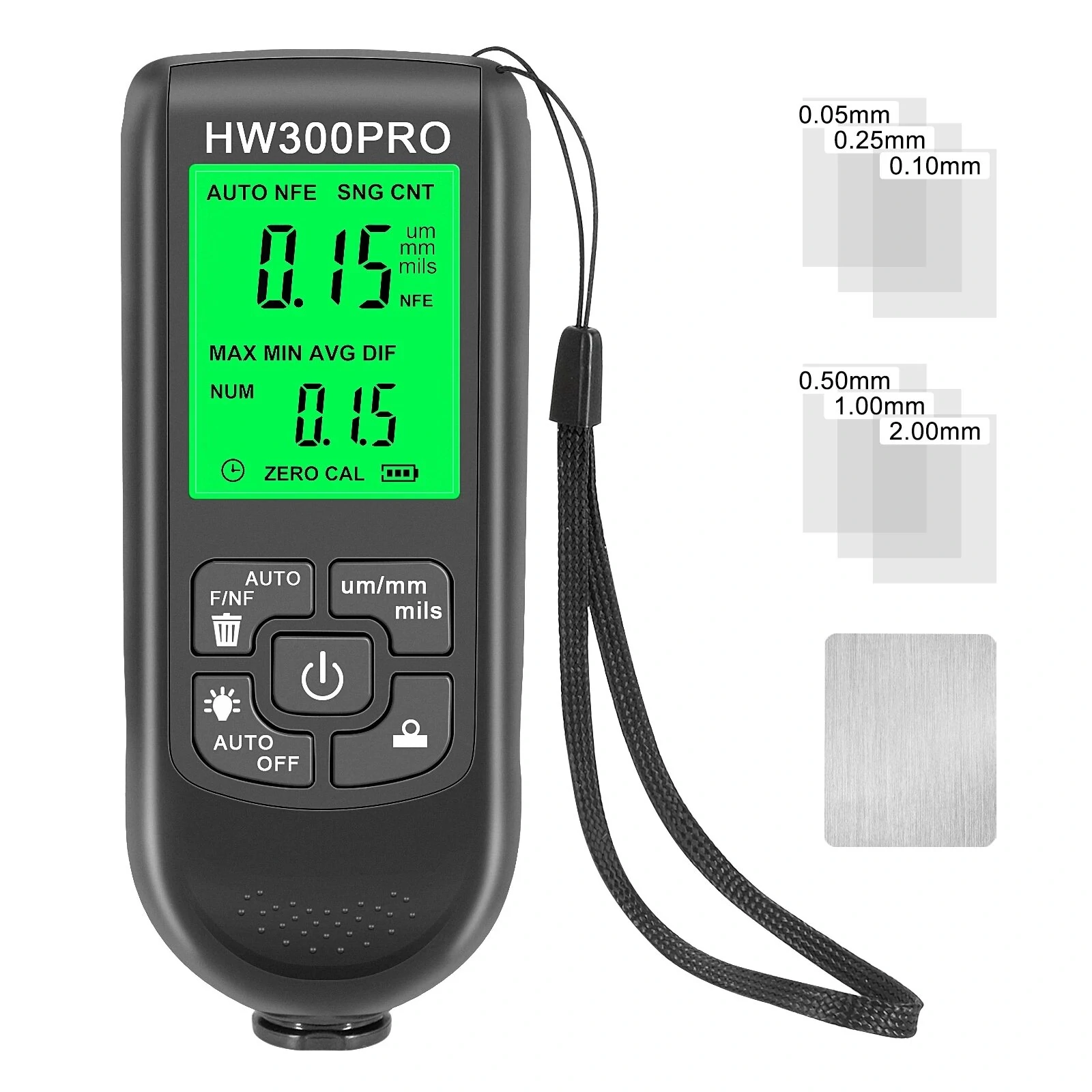 HW-300PRO Paint Thickness Gauge 0-2000µm | Car Paint & Coating Tester | Automotive Film Meter - Image 3