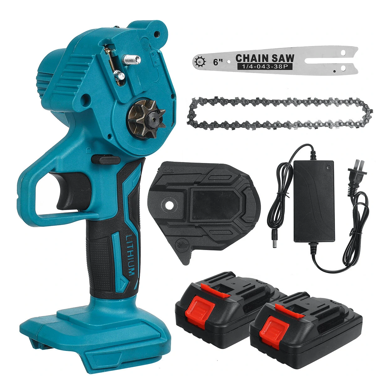 Drillpro 6 Inch Electric Chain Saw - Portable Cordless w/ 1 or 2 Batteries - Image 2