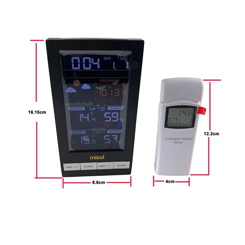 MISOL 2810-W1T Wireless Weather Station - Digital Thermometer Hygrometer Barometer - Image 4