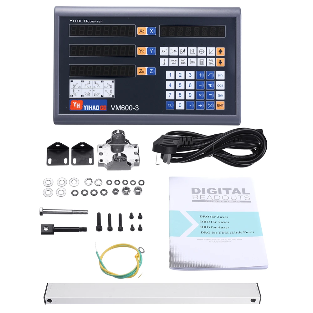 YIHAOGD YH 2/3 Axis CNC Milling DRO Display | TTL 50-1100mm Linear Scale Encoder for Lathe - Image 3