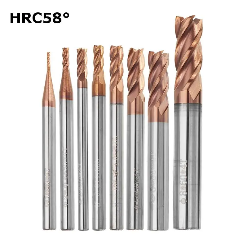 Drillpro 4 Flute Carbide End Mill Cutter 1-8mm | AlTiN Coating CNC Tool - Image 2