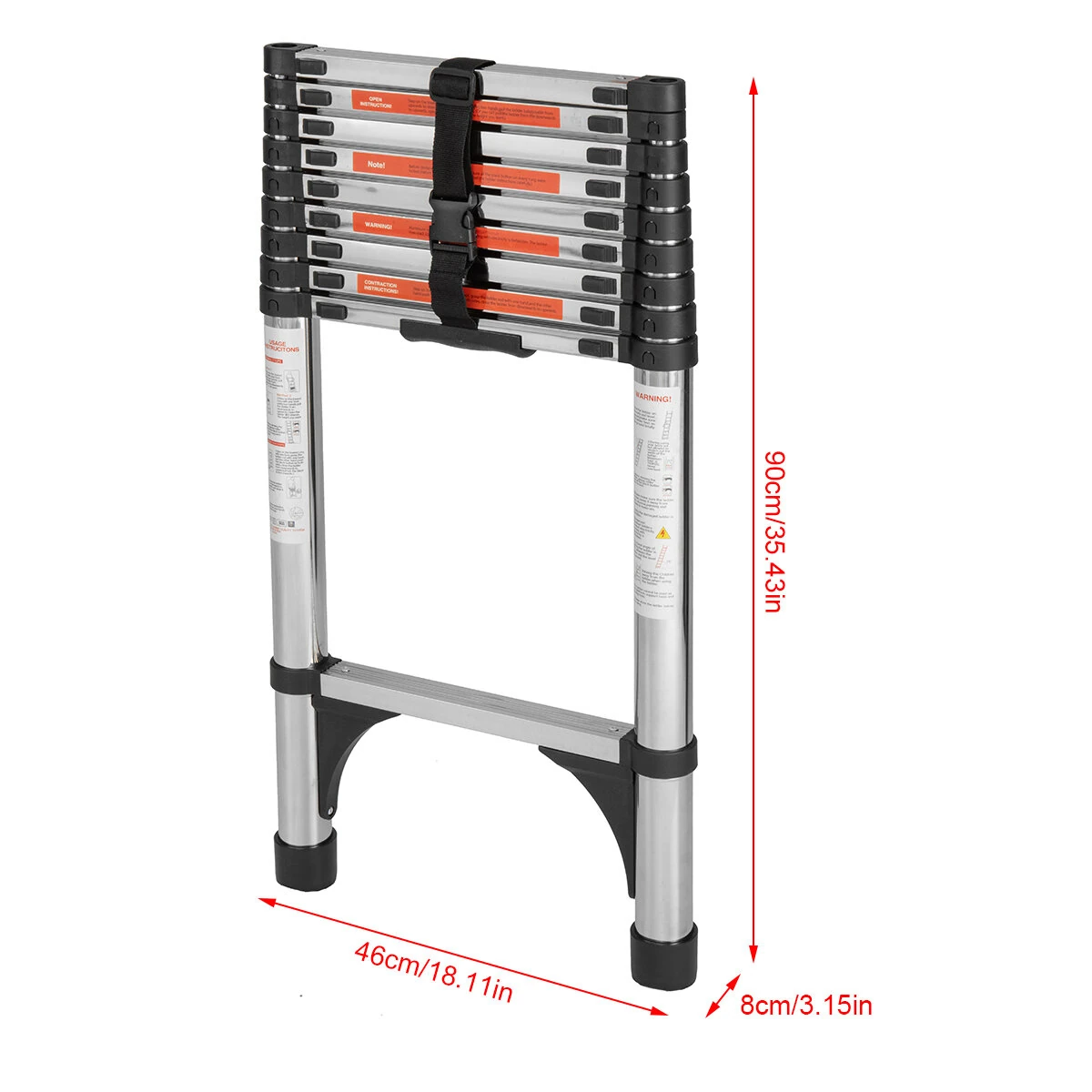 Aluminum Telescoping Ladder - 12.75ft Lightweight & Collapsible | 3150kg Capacity - Image 5
