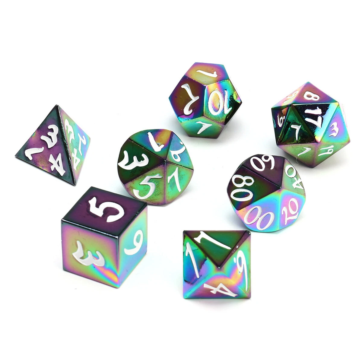7Pcs Antique Metal Polyhedral Dice Set for D&D | RPG Gaming Gadget with Bag - Image 2