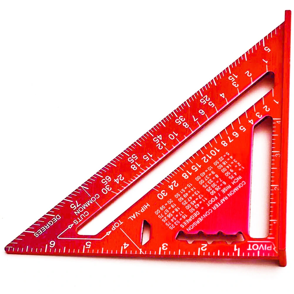 Triangle Ruler 7 Inch | Cast Aluminum Carpenter Set Square | Metric & Inch Woodworking Tool - Image 3