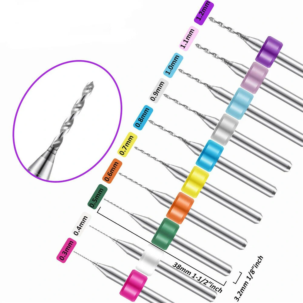 40pcs HSS Twist Drill Bits 0.1-1.0mm | Manual Hand Drill Set for PCB & Clamp - Image 3
