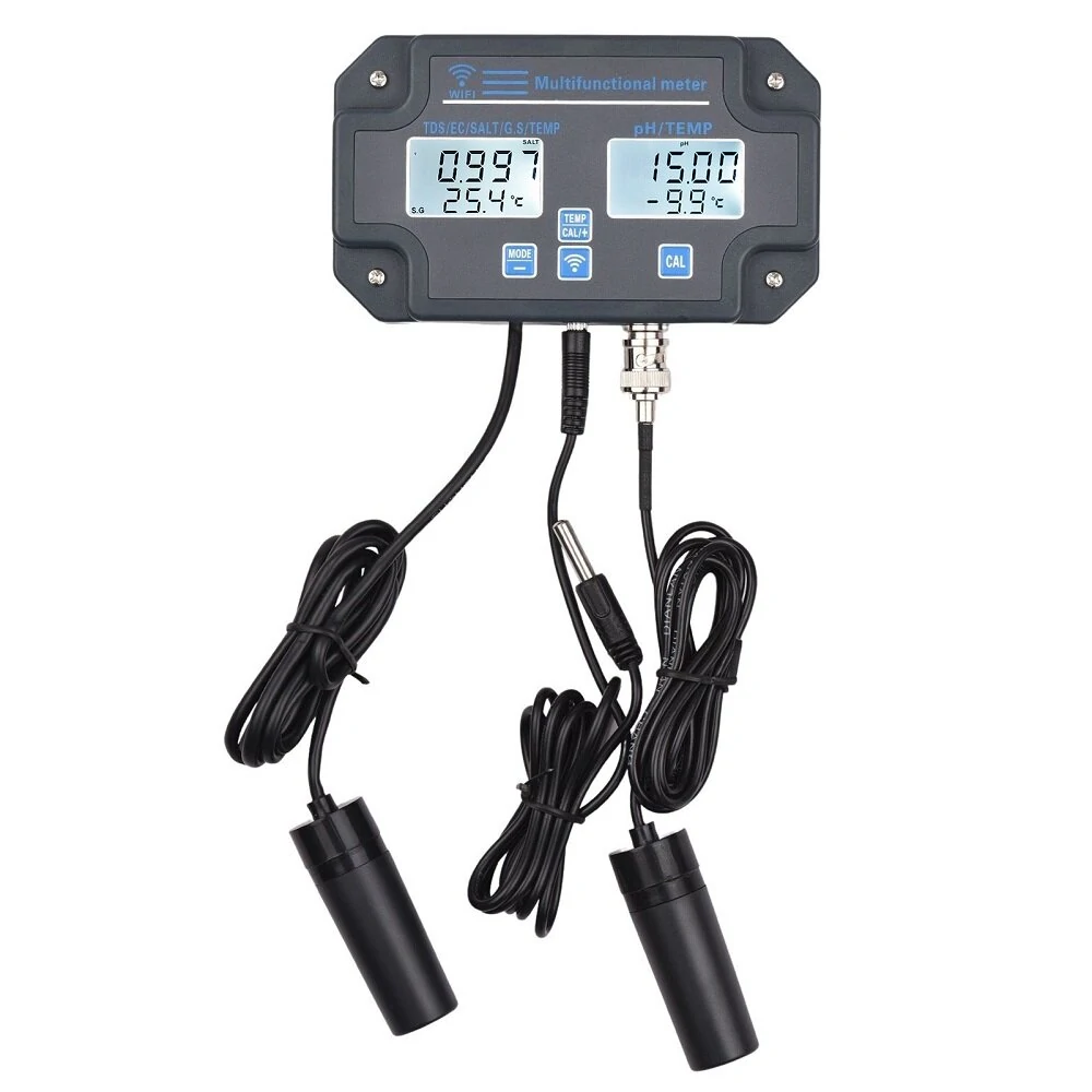 6-in-1 WiFi Water Quality Tester - PH EC TDS Salt Temperature | APP Remote Control - Image 3