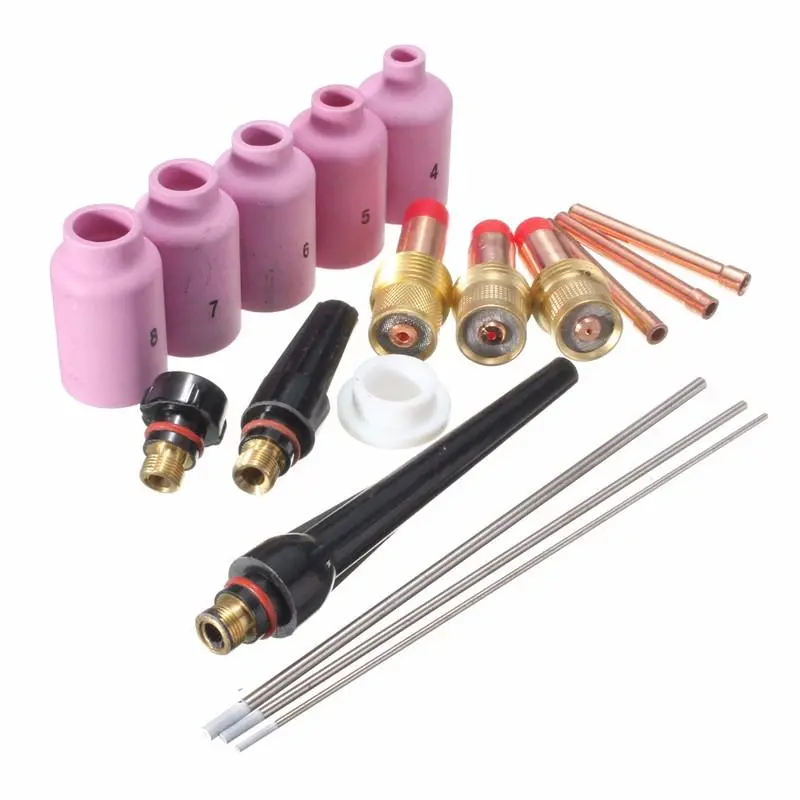 WP-17 WP-18 TIG Welder Torch Kit - 18pcs Cup Collet Body Nozzle & Gas Lens - Image 2
