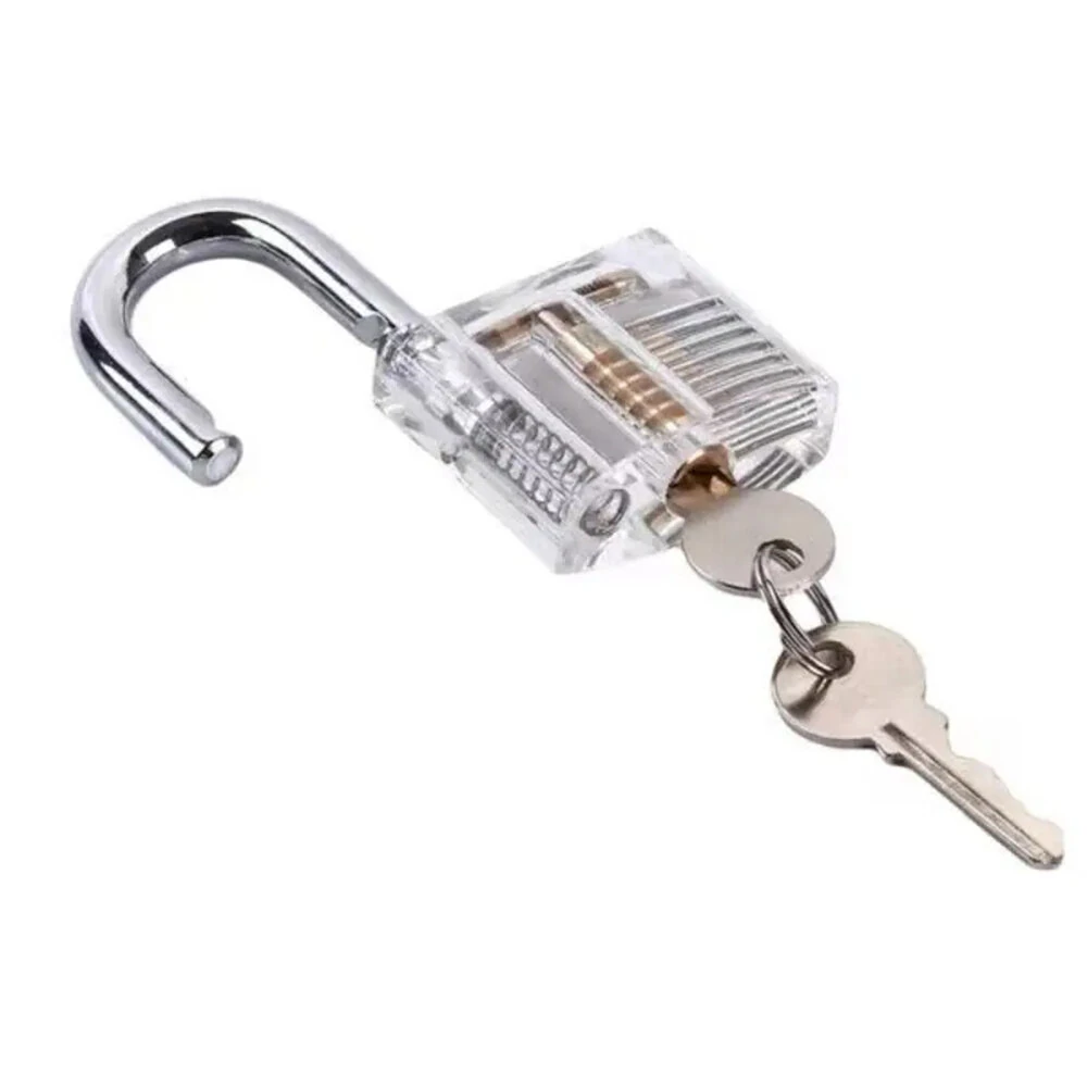 Practice Lock Picking Kit 32PCS with Transparent Padlock - Stainless Steel Picks & ABS Handles for Beginners - Image 4