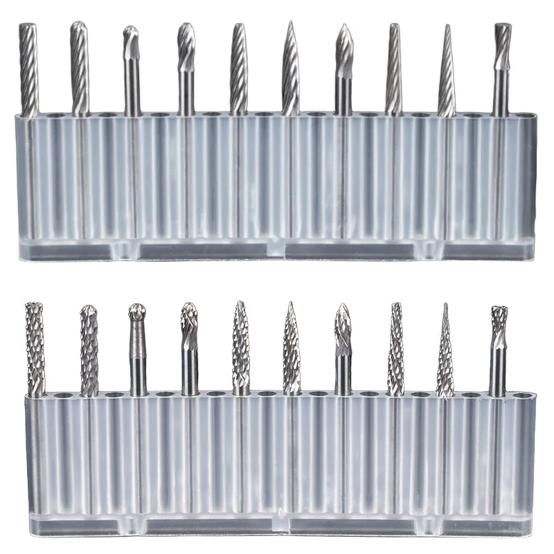 Carbide Rotary Burr Set - 20pcs Double Cut Tungsten Steel Bits | 3mm Shank - Image 3