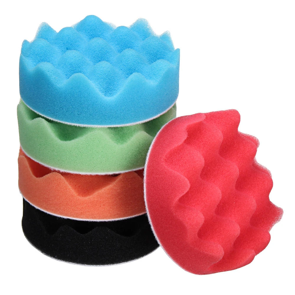 5Pcs 4-5 Inch Sponge Polishing Pad Kit - Waxing Buffing Foam Pads for Polisher - Image 3