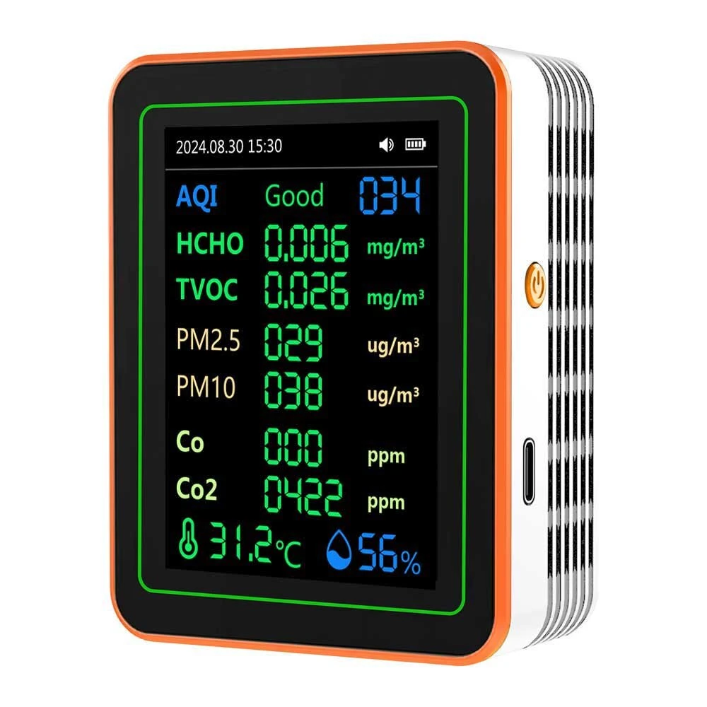 ZN-MT22 Air Quality Monitor | 12-in-1 TFT Screen | CO2, Formaldehyde, PM2.5, Temp & Humidity - Image 2